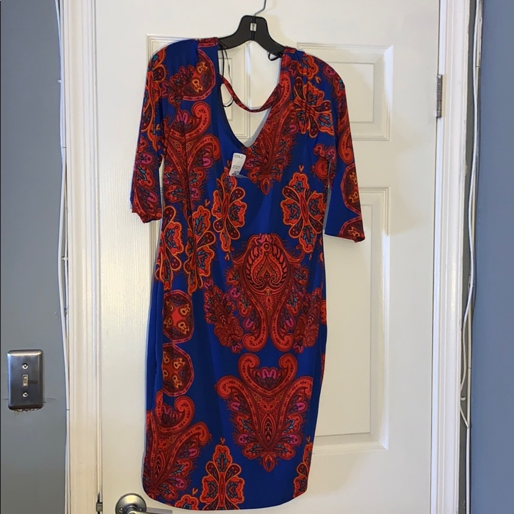 Royal blue and red dress